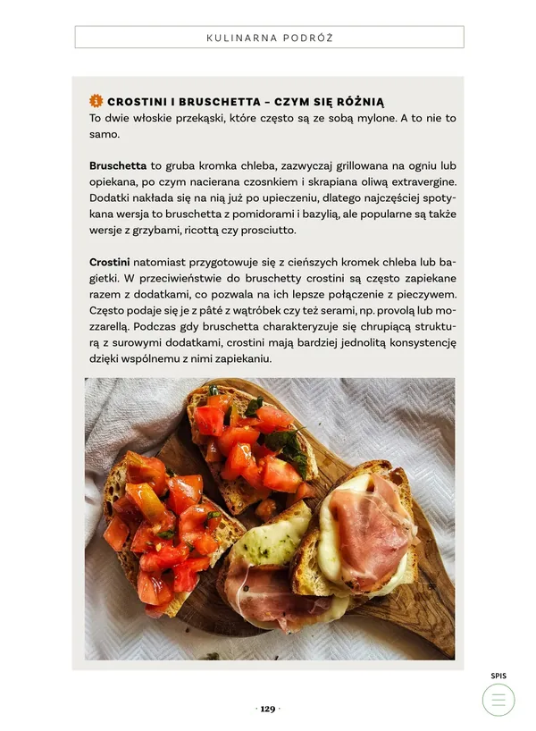 Strona o bruschetcie i crostini – „Rzym Food Tour”